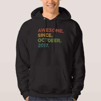5 Year Old  Awesome Since October 2017 5th Birthda Hoodie