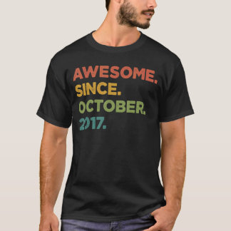 5 Year Old  Awesome Since October 2017 5th Birthda T-Shirt