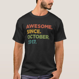 5 Year Old Awesome Since October 2017 5th Birthda T-Shirt