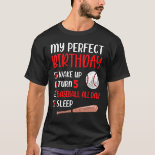 5 Year Old Baseball Birthday Party 5th Boy Five Pl T-Shirt