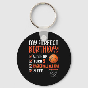 5 Year Old Basketball Birthday Party 5th Boy Bday  Keychain