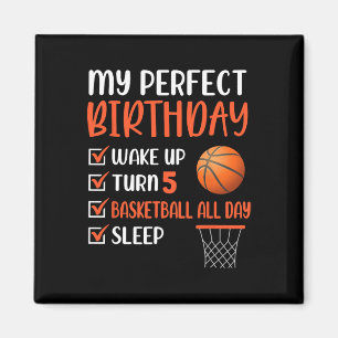 5 Year Old Basketball Birthday Party 5th Boy Bday  Magnet