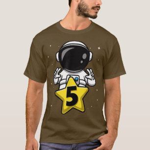 5 Year Old Birthday Boy Astronaut 5th Bday Party T-Shirt