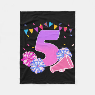 5 Year Old Birthday Cheerleading Girl 5th Party Fleece Blanket