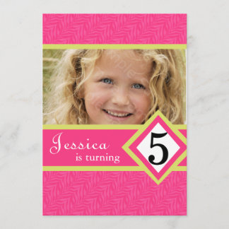 5 Year Old Birthday Party Invitations Zebra GIRL