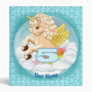 5 Year Old Birthday Unicorn custom binders