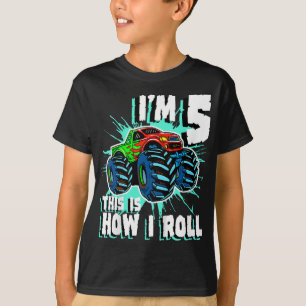 5 Year Old Boy Monster Truck Birthday Party 5th Bo T-Shirt