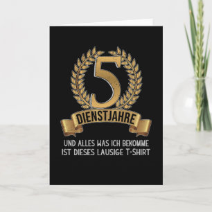 5 Year-old Company Anniversary Employee Company Card