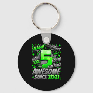 5 Year Old For Boys 5th Birthday Boy 5 Year Old Bo Keychain