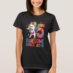 5 Year Old Gifts Girls Teens Dabbing Unicorn 5th B T-Shirt