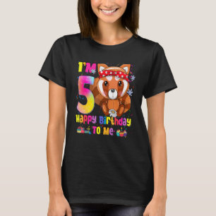 5 Year Old Girl Princess Little Red Panda  5th Bir T-Shirt
