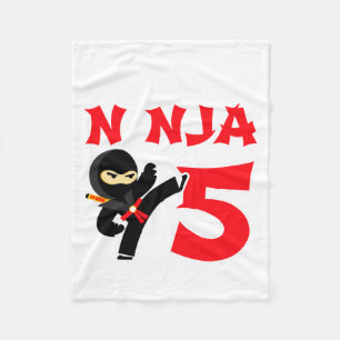 5 Year Old Karate Ninja Party Kids 5th Birthday T  Fleece Blanket
