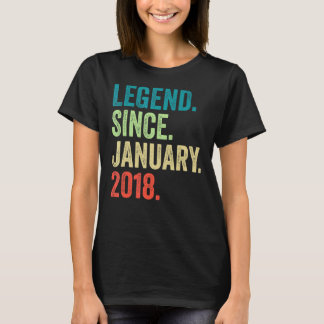 5 Year Old Legend Since January 2018 5th Birthday  T-Shirt