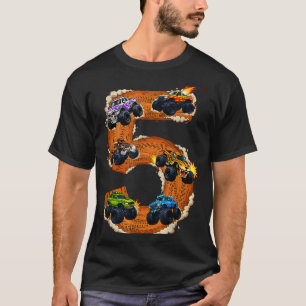 5 year old monster truck boy toddler 5th birthday5 T-Shirt