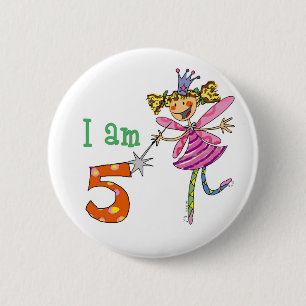 5 year old princess fairy 2 inch round button
