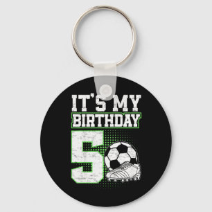 5 Year Old Soccer Boy Its My 5th Birthday Soccer B Keychain