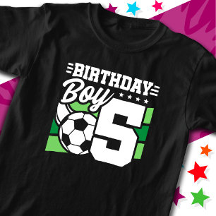 5 Year Old Soccer Football Party 5th Birthday Boy T-Shirt