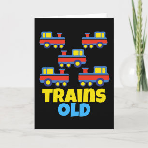 5 Year Old Train Birthday Party Theme Card