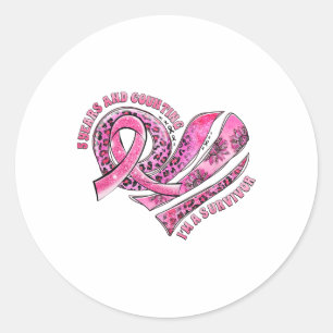 5 Years And Counting I'm A Survivor Breast Cancer  Classic Round Sticker
