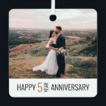 5 Years Anniversary Photo Gift Keepsake Metal Ornament<br><div class="desc">Personalized 1, 2, 3, 4, 5 year Wedding Anniversary Gift Ideas for Parents, Grandparents, Friends or Family. You can personalize this Anniversary Keepsake design by adding your photo and number of years and text on the back side (optional). You can also change background colour. If your number of years is...</div>