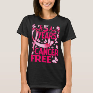 5 Years Breast Cancer Free Survivor Butterfly T-Shirt