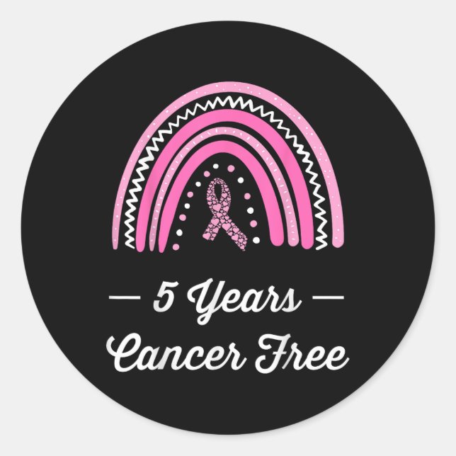 5 Years Breast Cancer Free Survivor  Classic Round Sticker (Front)