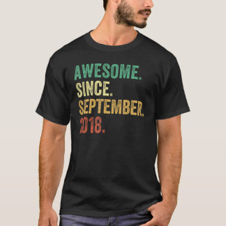 5 Years Old 5th Birthday Awesome Since September T-Shirt