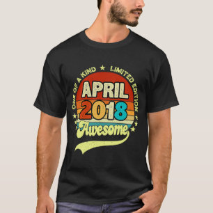 5 Years Old Awesome Since April 2018 5th Birthday T-Shirt