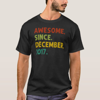 5 Years Old  Awesome Since December 2017 5th Birth T-Shirt