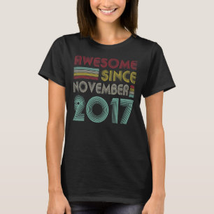 5 Years Old Awesome Since November 2017 5th Birth T-Shirt