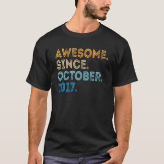 5 Years Old  Awesome Since October 2017 5th Birthd T-Shirt