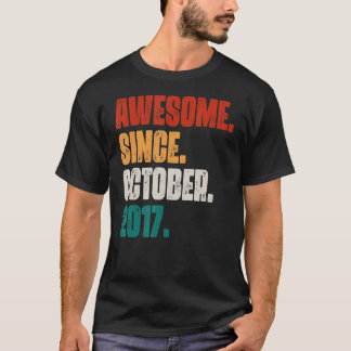 5 Years Old  Awesome Since October 2017 5th Birthd T-Shirt
