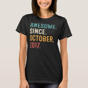 5 Years Old Awesome Since October 2017 5th Birthda T-Shirt