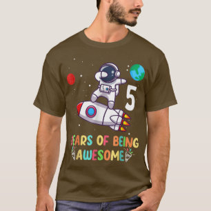 5 Years Old Birthday Boy Astronaut Space 5th Birth T-Shirt