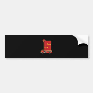 5 Years Old Birthday Boy Gifts Firefighter Bumper Sticker