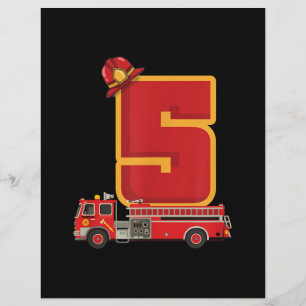 5 Years Old Birthday Boy Gifts Firefighter Letterhead