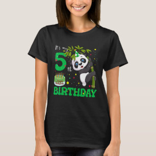 5 Years Old Birthday Cute Panda Zookeeper Family T-Shirt