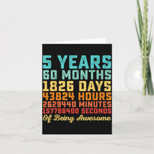 5 Years Old Birthday Quote Funny 5th B-Day Math Card