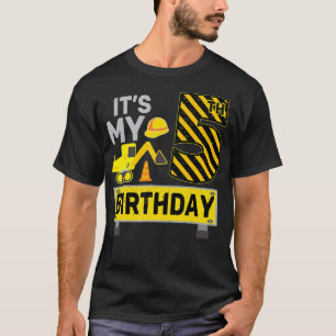 5 Years Old Boy It's My 5th Birthday Construction  T-Shirt