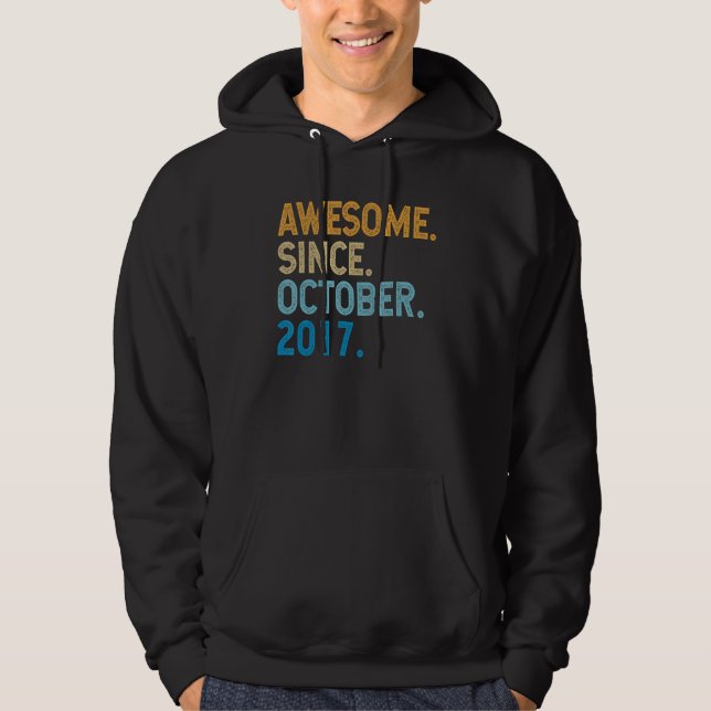 5 Years Old Funny Awesome Since October 2017 5th B Hoodie (Front)