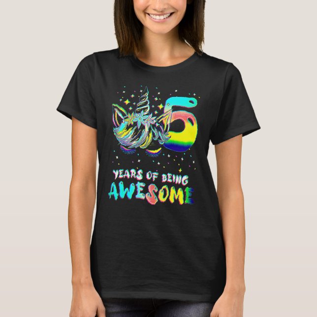 5 Years Old Girl Cute Unicorn 5th Birthday Party T-Shirt (Front)