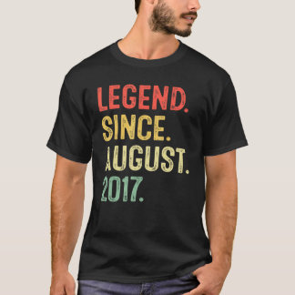 5 Years Old Legend Since August 2017 5th Birthday T-Shirt