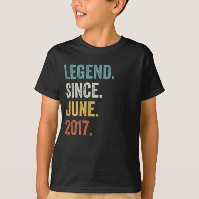 5 Years Old Legend Since June 2017 5th Birthday T-Shirt (Front)