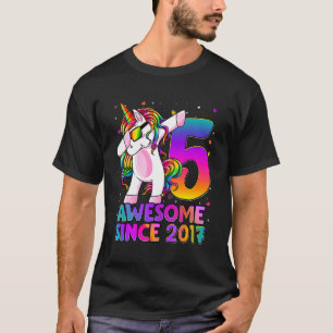 5 Years Old Unicorn Dabbing 5th Birthday Girl Unic T-Shirt