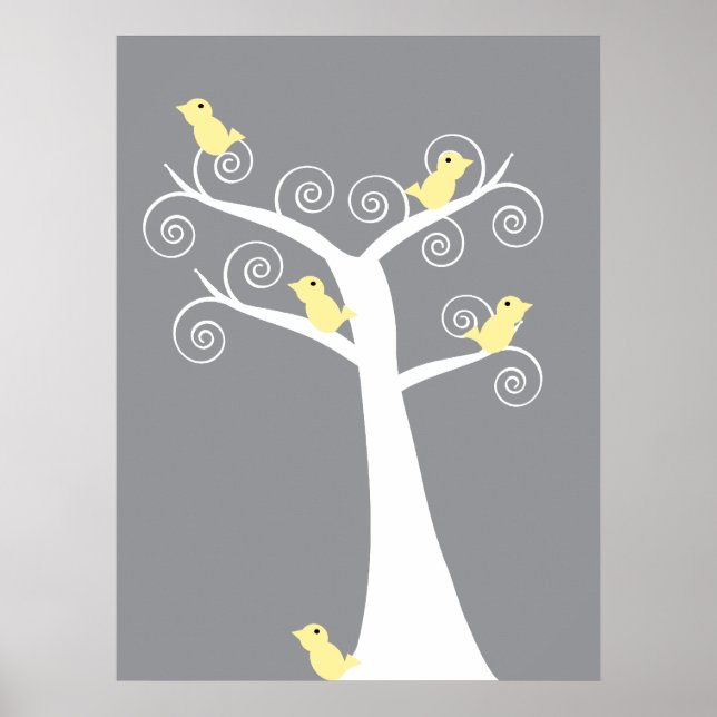 5 Yellow Birds Print (Front)