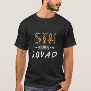 5 Yrs Old Birthday Leopard Floral  5th Birthday Sq T-Shirt