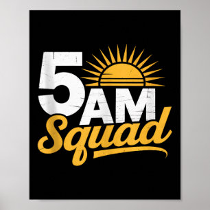 5am Squad Workout Gym Vintage Motivation Fitness M Poster