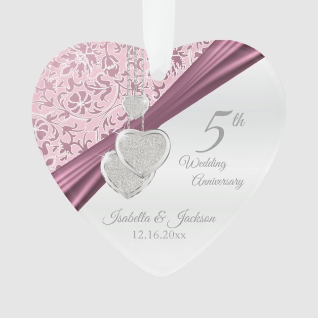 5e anniversaire de Mariage rose (devant)