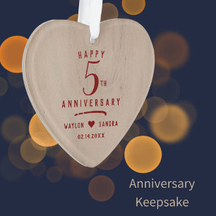 5e anniversaire du Mariage du cadeau de bois