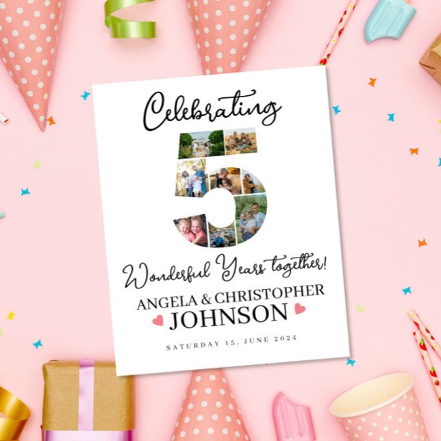 5e anniversaire du Mariage Photo Collage Affiche d (Créateur téléchargé)